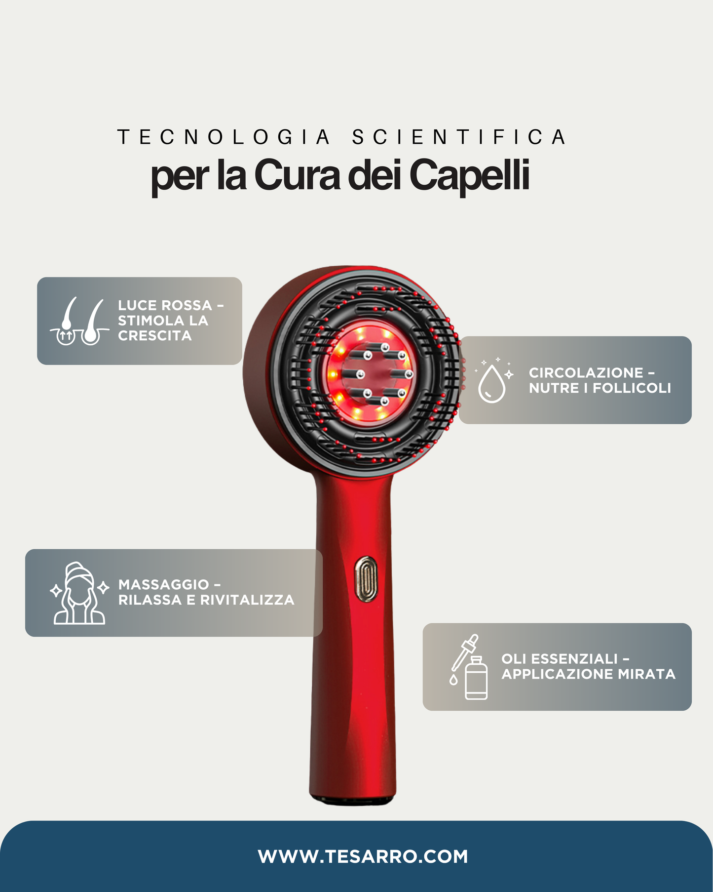 Tesarro™ Spazzola Massaggiante Scalp Revitalizer